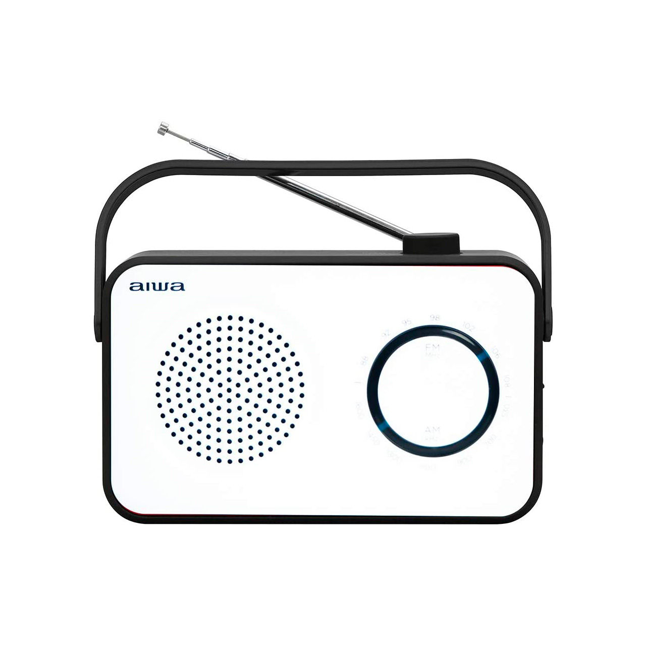 Radio portatil - Aiwa R-190BW AM/FM, altavoz 10 cm, salida auricular, Blanco Radio portatil - Aiwa R-190BW AM/FM, altavoz 10 cm, salida auricular, Blanco