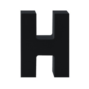 AP Letra Decorativa MDF - Letra H  15x18  Negra