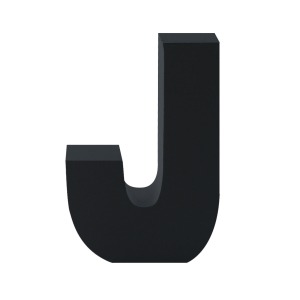 AP Letra Decorativa MDF - Letra J  15x18  Negra