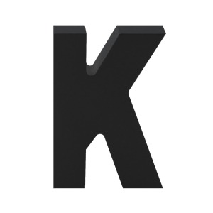 AP Letra Decorativa MDF - Letra K  15x18  Negra