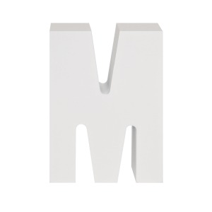 AP Letra Decorativa MDF - Letra M  15x18  Blanca