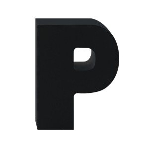 AP Letra Decorativa MDF - Letra P   7x10  Negra
