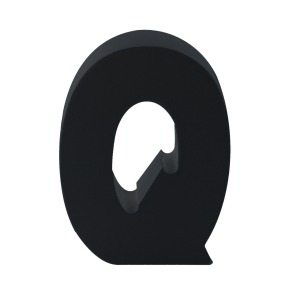 AP Letra Decorativa MDF - Letra Q  15x18  Negra