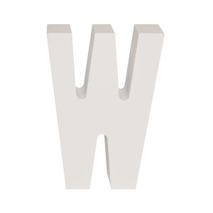 AP Letra Decorativa MDF - Letra W   7x10  Blanca