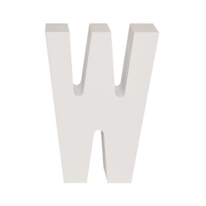 AP Letra Decorativa MDF - Letra W 15x18 Blanca
