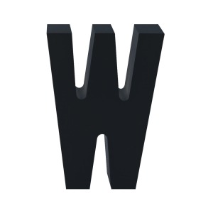 AP Letra Decorativa MDF - Letra W  15x18  Negra
