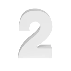 AP Letra Decorativa MDF - núm. 2  15x18  Blanca