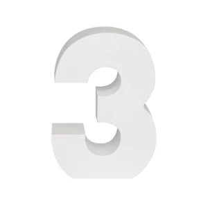 AP Letra Decorativa MDF - núm. 3 7x10 Blanca