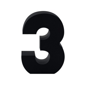 AP Letra Decorativa MDF - núm. 3   7x10  Negra