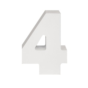 AP Letra Decorativa MDF - núm. 4   7x10  Blanca