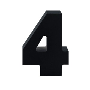 AP Letra Decorativa MDF - núm. 4   7x10  Negra