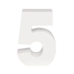 AP Letra Decorativa MDF - núm. 5 7x10 Blanca