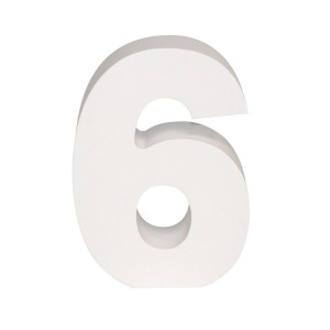 AP Letra Decorativa MDF - núm. 6   7x10  Blanca