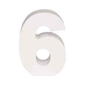 AP Letra Decorativa MDF - núm. 6 7x10 Blanca