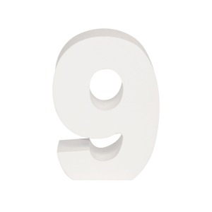 AP Letra Decorativa MDF - núm. 9   7x10  Blanca
