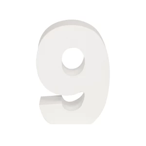 AP Letra Decorativa MDF - núm. 9 7x10 Blanca