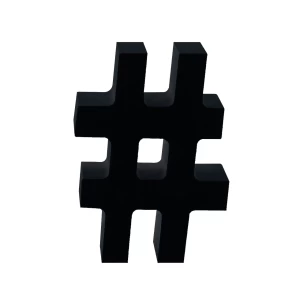 AP Letra Decorativa MDF - Simb. # 7x10 Negra