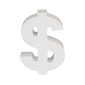 AP Letra Decorativa MDF - Simb. $ 7x10  Blanca