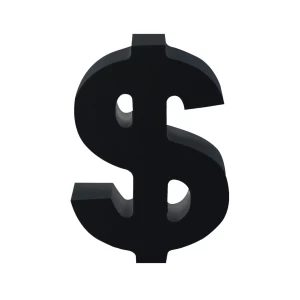 AP Letra Decorativa MDF - Simb. $ 7x10 Negra