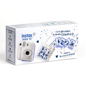 Fujifilm Instax Mini 12 Kit Navidad Clay White cámara instantánea con accesorios