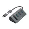 Hama HUB USB-A con lector SD microSD y adaptador USB-C negro