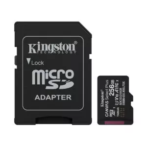 Kingston microSDXC 256 GB Canvas Select Plus con adaptador SD Clase 10 UHS-I U1