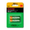 Kodak KAAHR-2 2600mA Ni-MH Pilas recargables AA Pack 2 uds