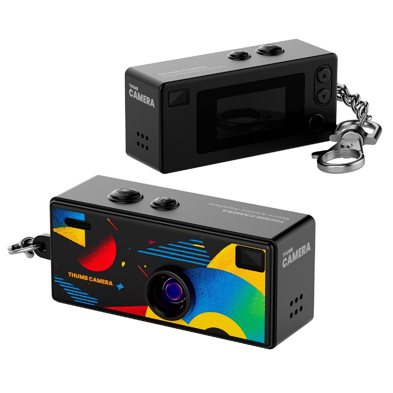 Swiss+Go mini cámara compacta digital negra tipo llavero