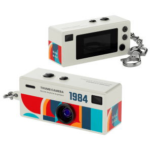 Swiss+Go mini cámara compacta digital blanca tipo llavero