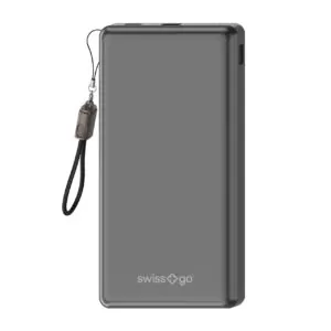Swiss+Go Batería Externa Powerbank Easy Clip 10000 mAh, Gris